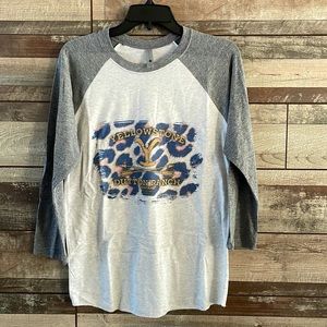 NWOT Yellowstone Dutton Ranch baseball style tee heather white